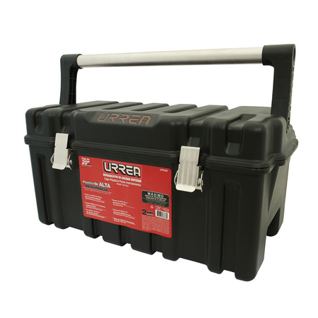 URREA Tool Box, Plastic, Black, 21 in W x 10-3/4 in D x 10-1/2 in H CPU20